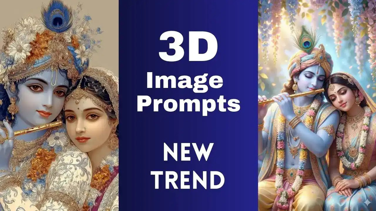 10+ Best Radha Krishna AI Photo Prompts for 3D and 4K for Social Media Status
