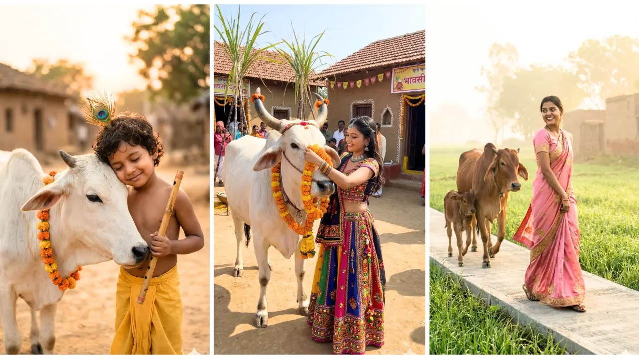 15 Viral AI Prompts: Create Realistic Photos with Gau Mata and Cute Calf