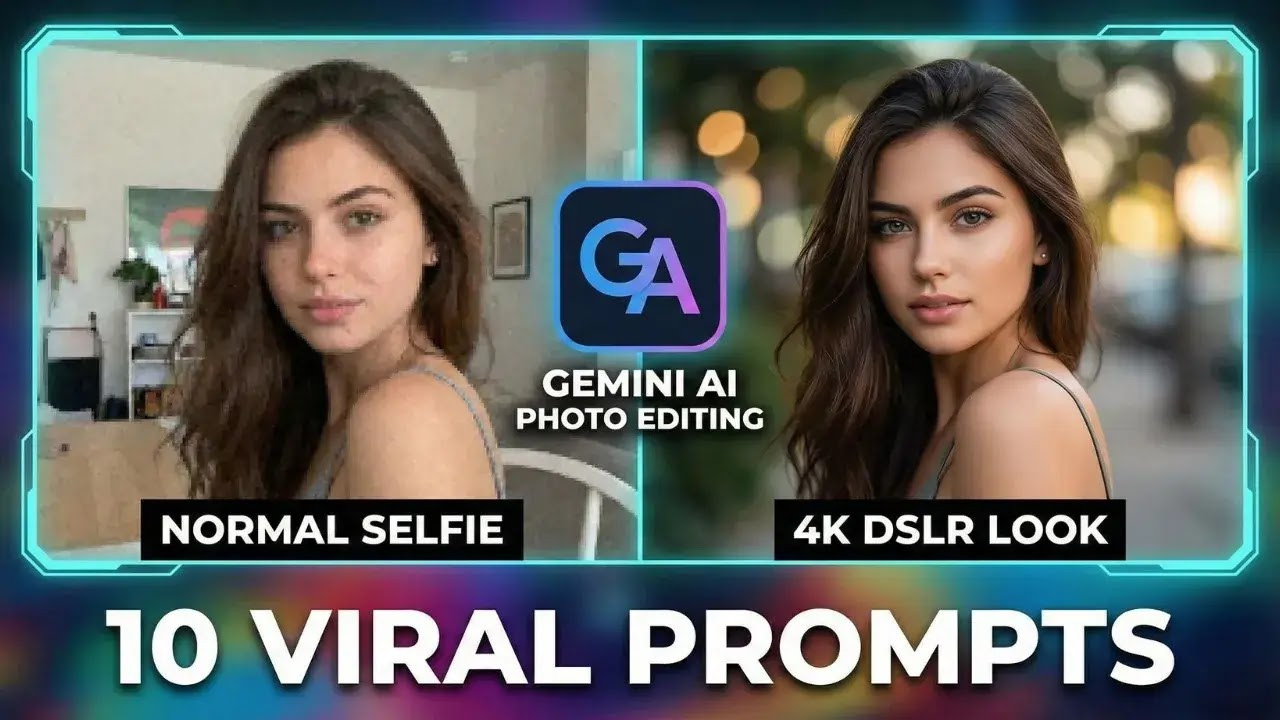 Turn Normal Selfie into 4K DSLR Look: 10 Viral Gemini AI Photo Editing Prompts