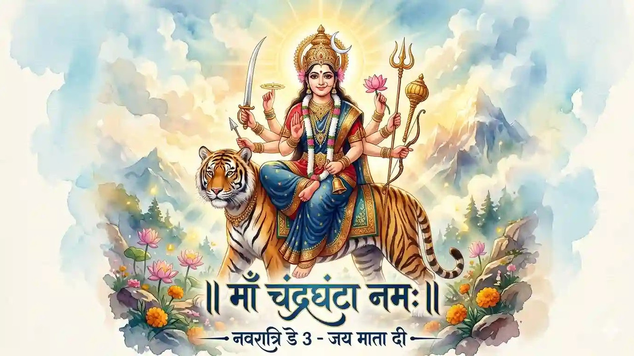 Navratri Day 3: माँ चंद्रघंटा की दिव्य कथा, मंत्र और 10 सर्वश्रेष्ठ शुभकामनाएँ