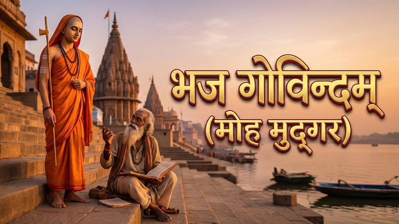 भज गोविन्दम् स्तोत्र (मोह मुद्गर) - हिंदी अर्थ सहित | आदि शंकराचार्य